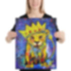 Thumbnail: A woman holding the Child of God art poster by Janet Hyun, showing the product size and scale.