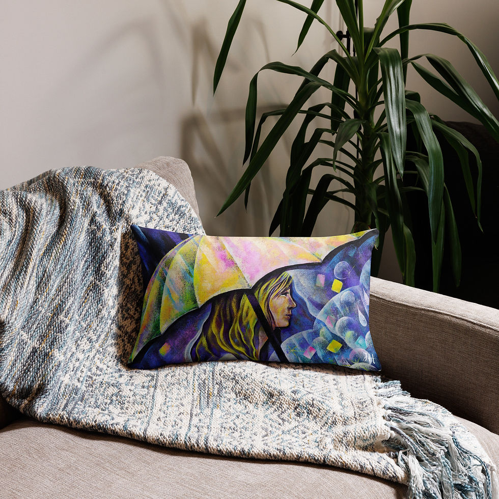 섬네일: Premium Pillow - Lady in Umbrella