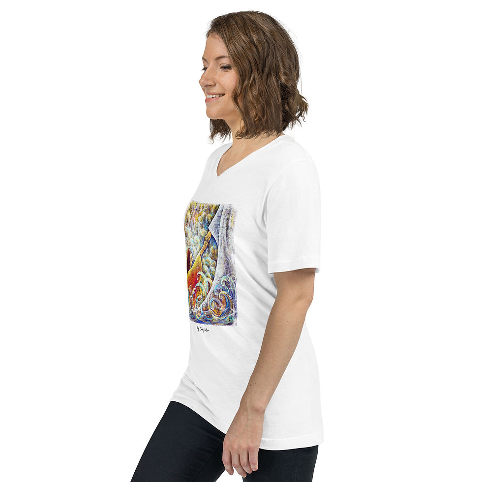Thumbnail: Unisex Short Sleeve V-Neck T-Shirt- My Comforter