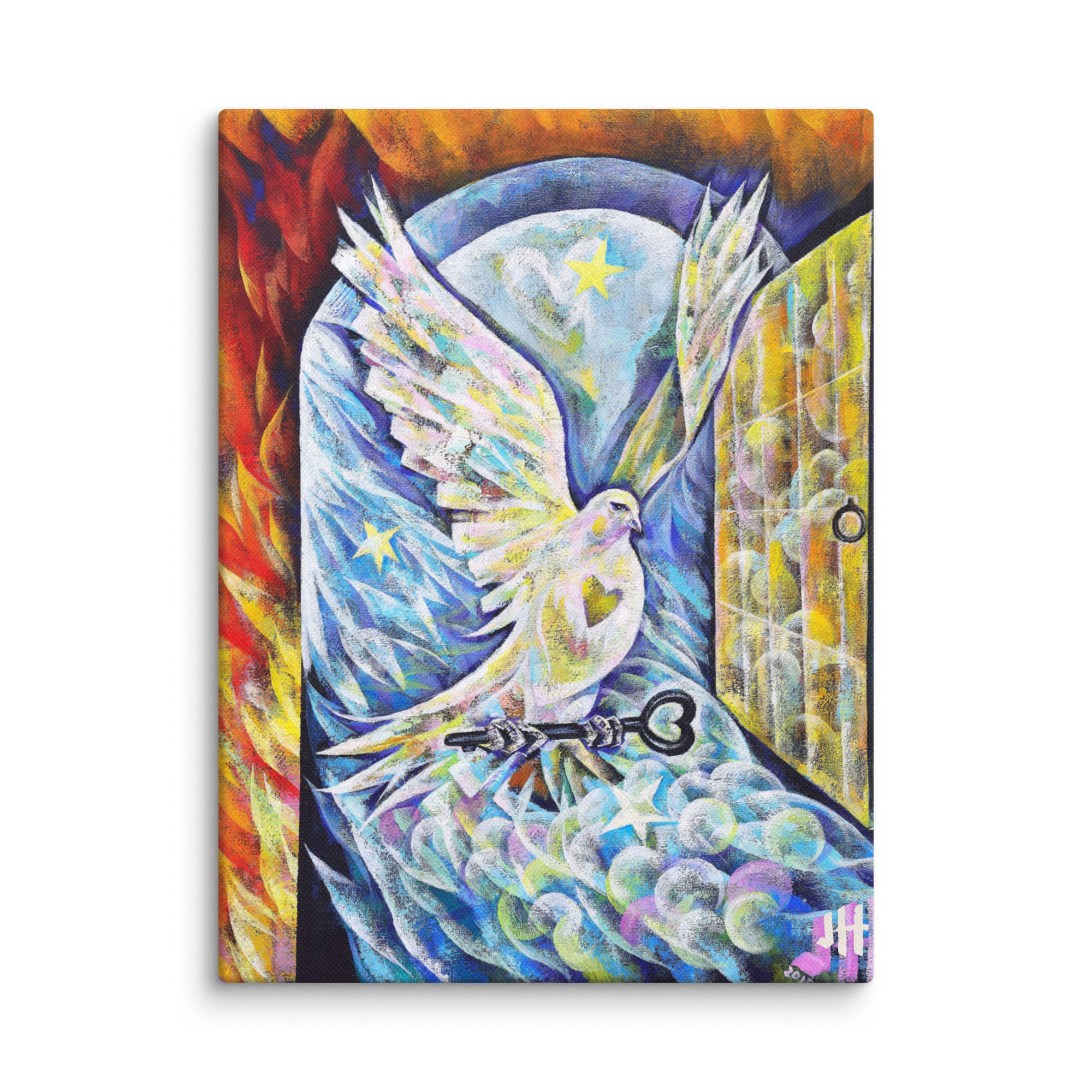 Canvas print/ Open Door Dove – Unlocking New Opportunities