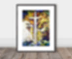 Thumbnail: Framed Kingdom Justice art poster displayed on a wooden floor.