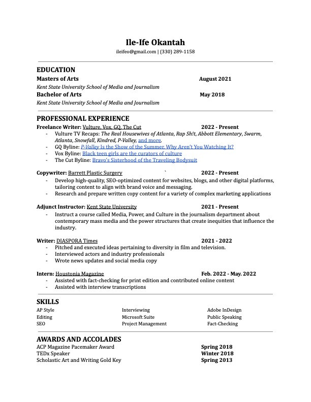 Resume/CV
