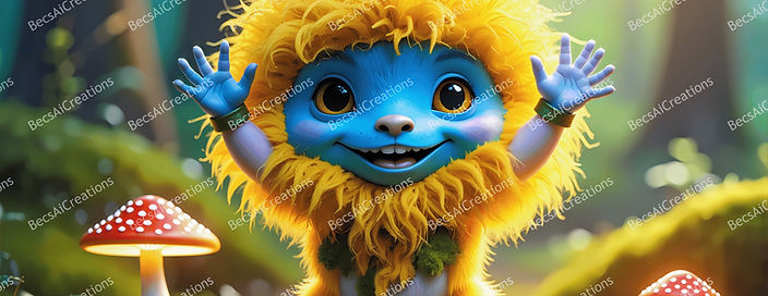 A picture of Affie enjoying life. Mossbies character created by Becs