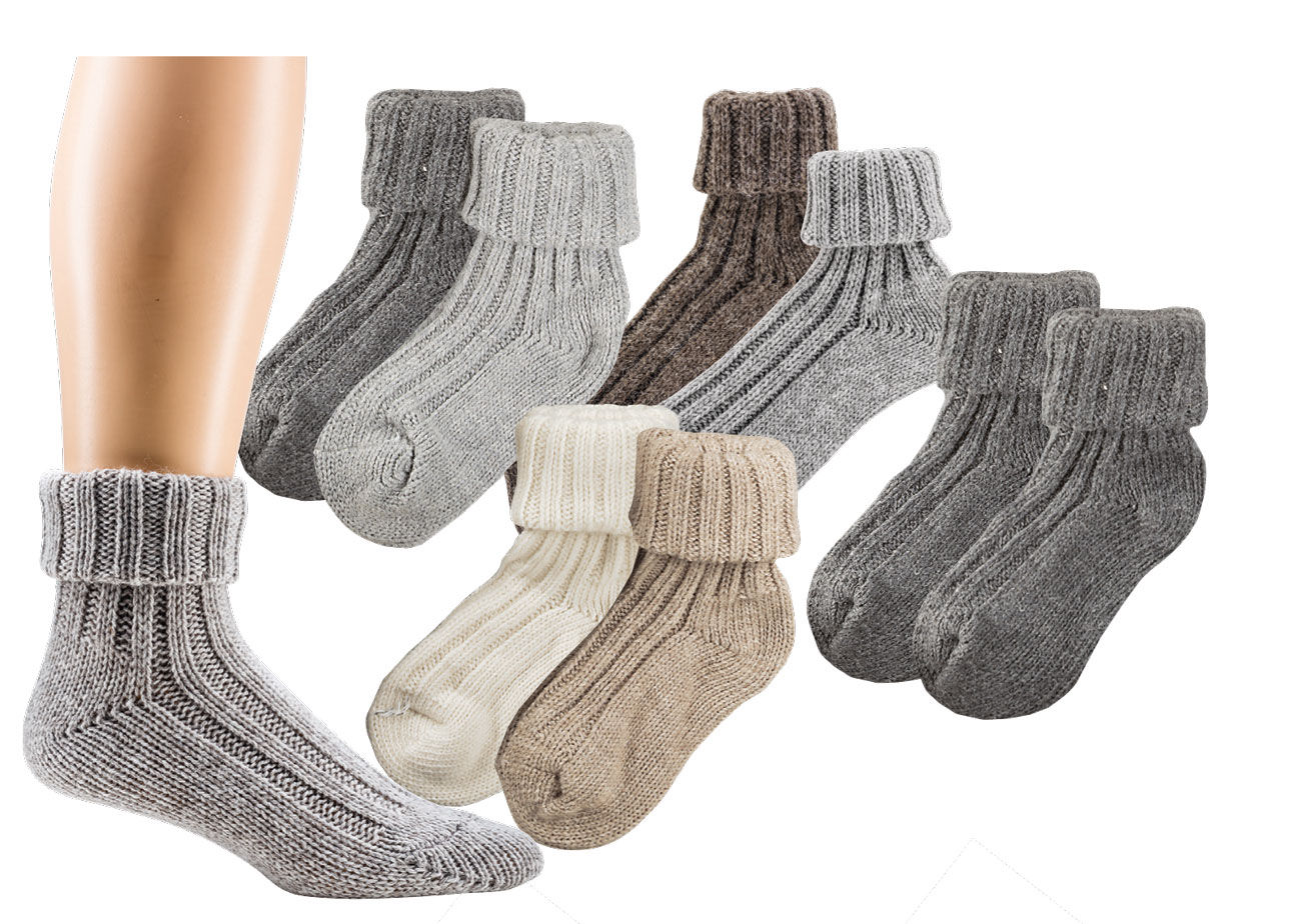 Wollsocken mit Umschlag