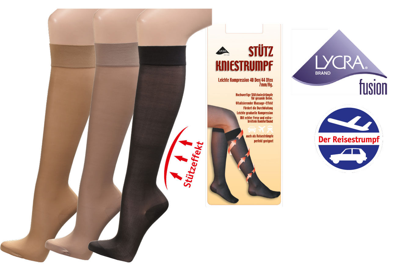 "Gute Reise" Kniefeinstrümpfe/STÜTZEND * 5er-Bündel