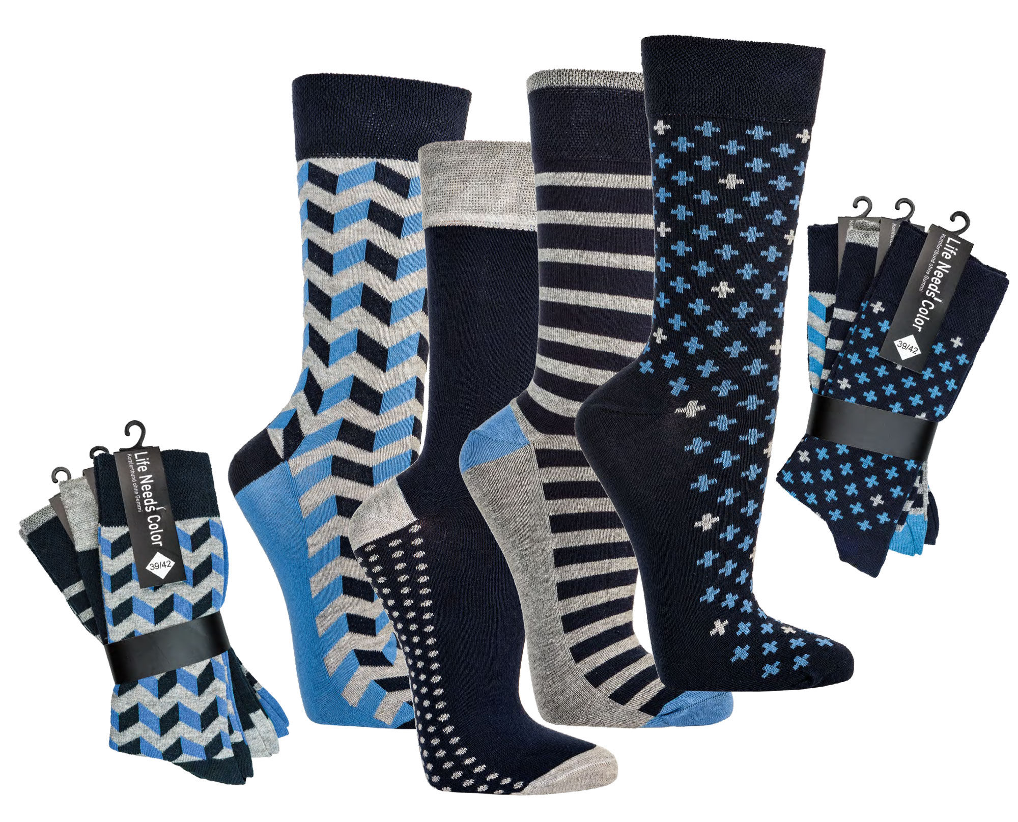 Herren Baumwollsocken "Jeans-Trend" * 3er-Bündel