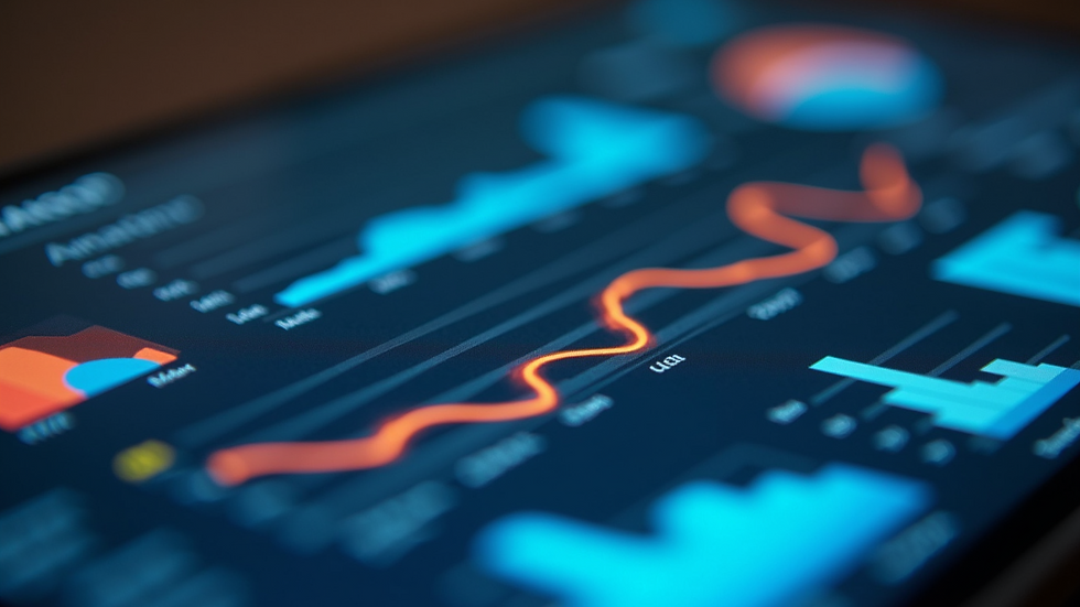 Close-up view of a digital dashboard showing business analytics