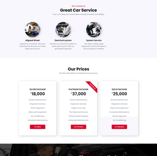 CM Workshop — A Figma Web design for Cars.
