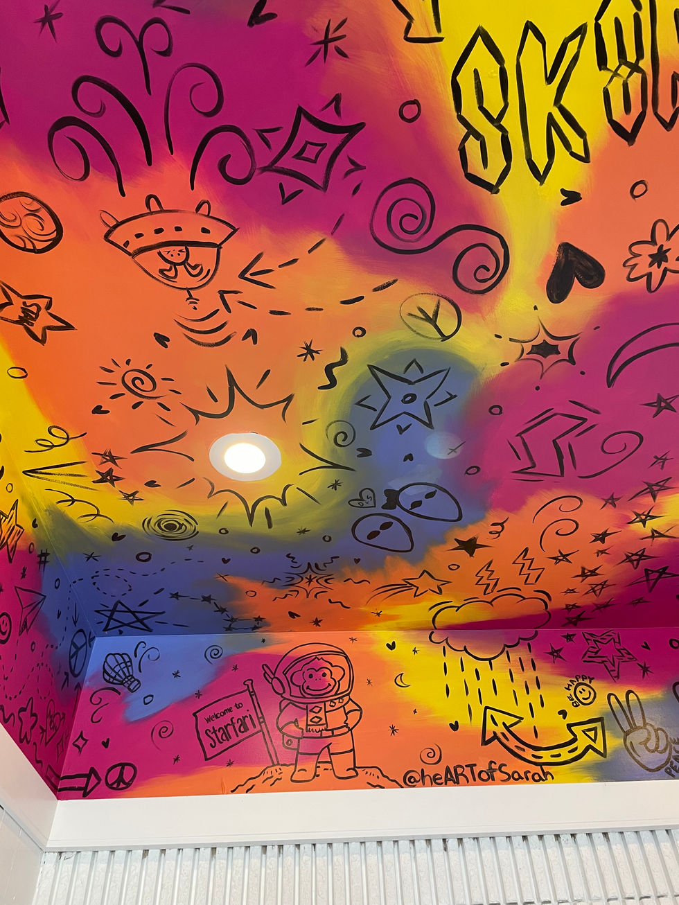 Star Wheels skate center ceiling mural