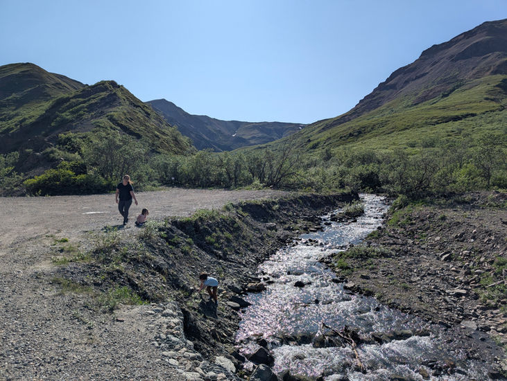 Laughing together on the Oxbow Loop Trail, Denali National Park