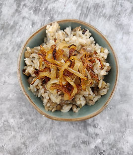 This one is a timeless Middle Eastern classic comfort food that combines the heartiness of lentils with the delicate flavor of rice, all seasoned to perfection. It’s a simple yet satisfying dish, rich in both taste and nutrients. The key to getting this dish just right is in the cooking technique—ensuring the lentils and rice cook together perfectly while absorbing all the delicious flavors. With a little patience and attention to detail, you’ll have a flavorful, tender meal that’s full of warmth. Serve it up with some caramelized onions on top for an extra touch of sweetness and depth. This dish was a staple in my house growing up, and I’ve always loved how it’s both comforting and nourishing. While many people make it with a 1:1 ratio of rice and lentils, I prefer adding a bit more lentils to make it even richer and packed with all the goodness lentils offer.