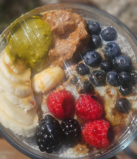 This chia pudding is creamy, fresh, and surprisingly filling, and packs a lot into one bowl: protein-rich plant milk gives the base more staying power, chia and flax add fiber plus omega-3 fats, and the berries bring vitamin C and polyphenols (so healthy!) along with plenty of flavor. Banana adds natural sweetness and potassium, while almond and pistachio butters contribute healthy fats, extra plant protein, and a richer texture. A little silan ties everything together (plus, it has a low glycemic value, which makes this sweetener a great choice!), and because the whole meal is made in one container with no cooking, it works especially well for work days, road trips, and RV mornings.