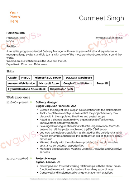 Delivery Manager Resume Example (8) page