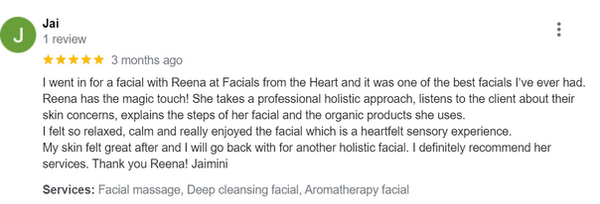 Review - Best facial I have ever had!