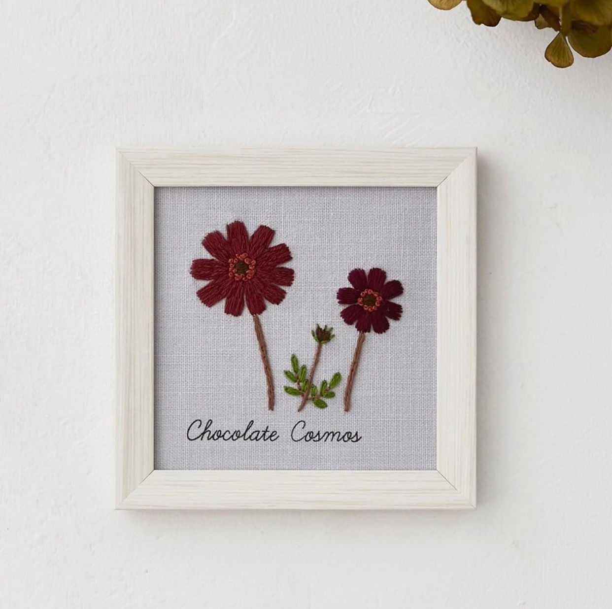 青木和子12ヶ月植物 Chocolate Cosmos Embroidery Kit