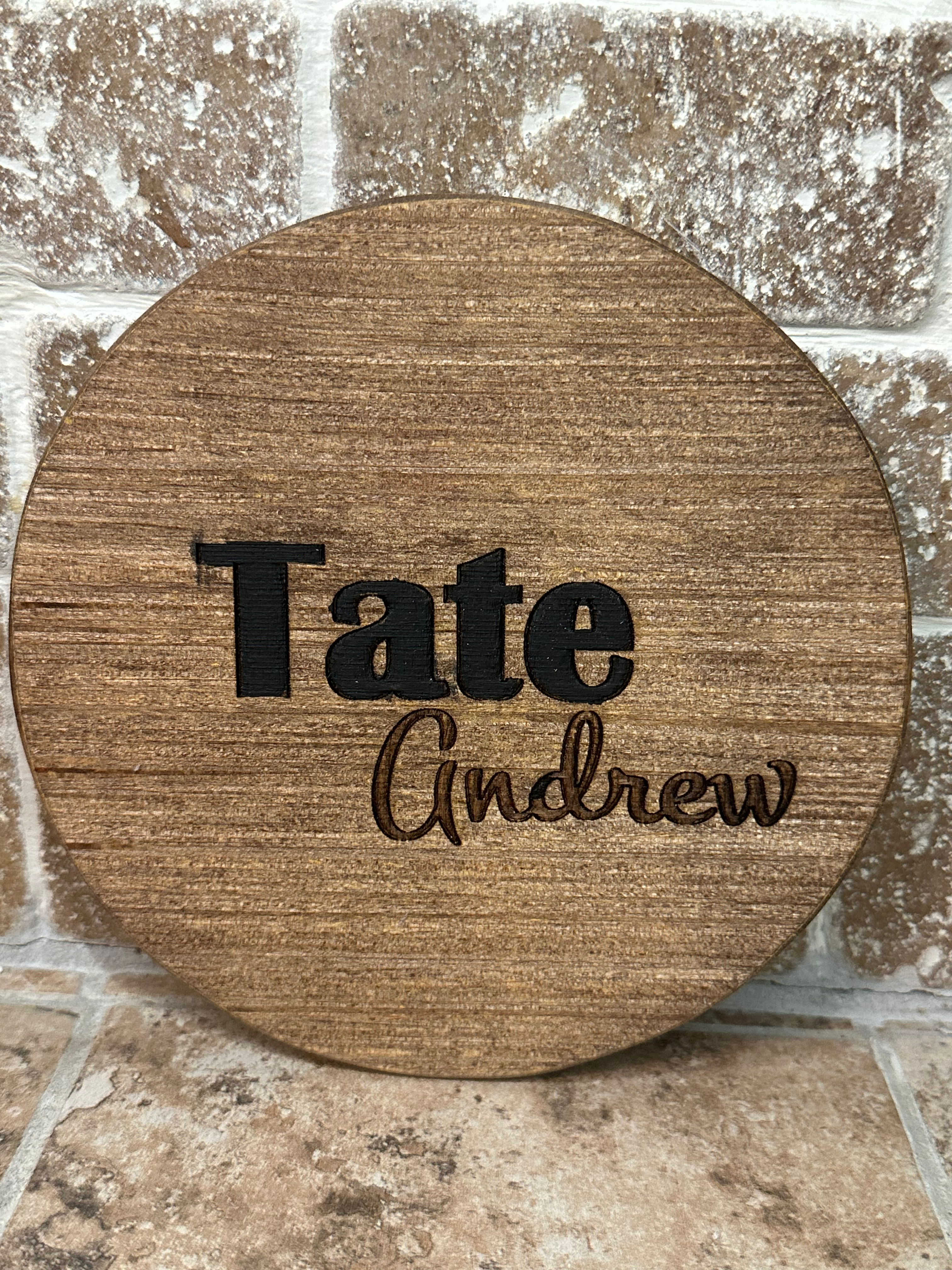 Engraved baby sign 