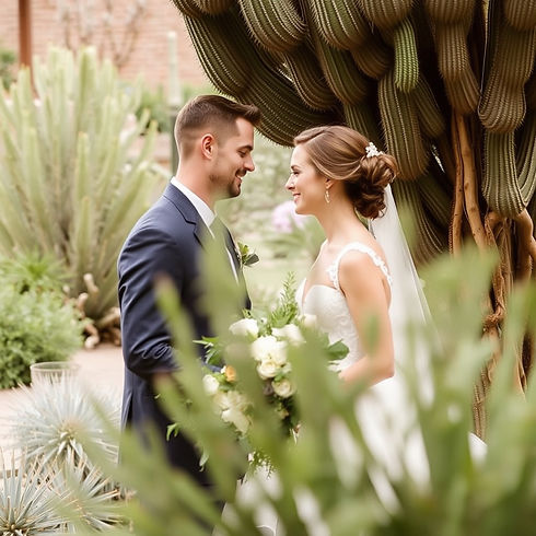 outdoor small wedding Phoenix AZ with some greenery landscape.jpg
