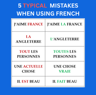 Five typical mistakes when using French