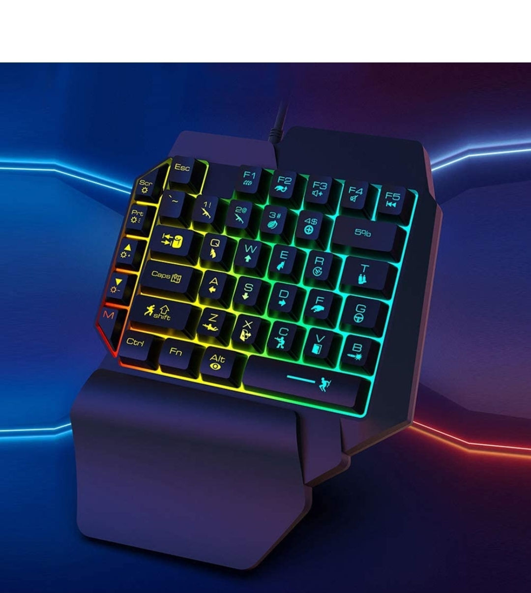 One Handed Keyboard | Gaming keypad | RGB LED Backlit, Macro Keys, 35 Keys