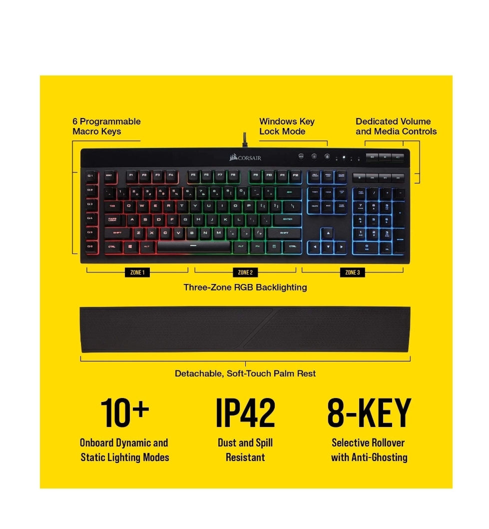 Thumbnail: Corsair K55 RGB Gaming Keyboard 