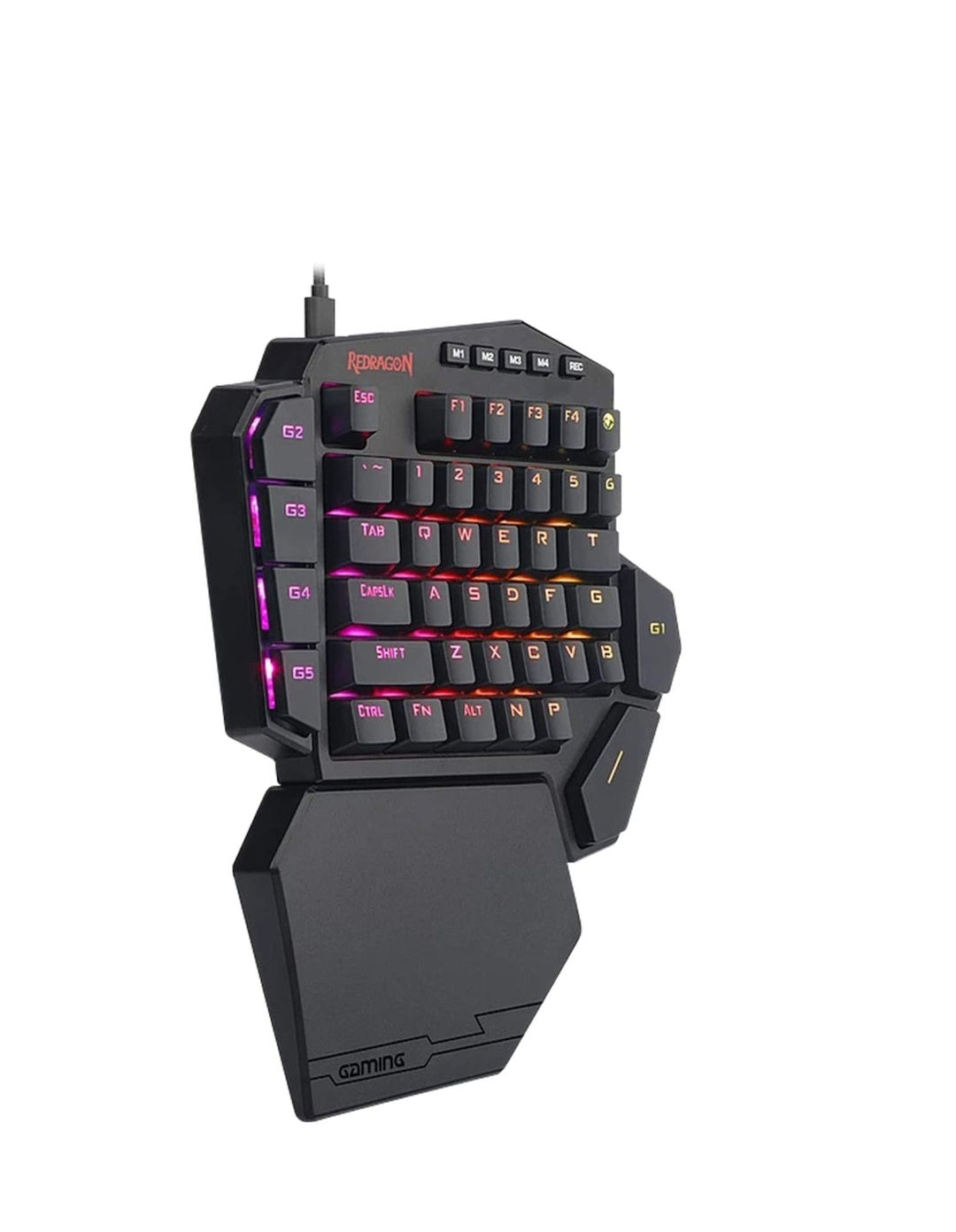 Redragon K585 DITI One-Handed RGB Mechanical Gaming Keyboard, Blue Switches.