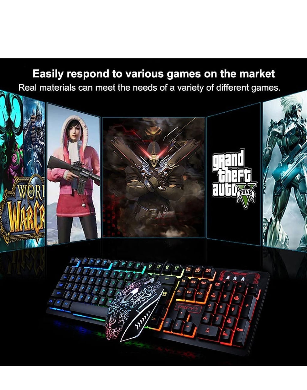 Thumbnail: Verilux® Gaming Mouse, RGB Multi-Colour 3200DPI Wired Silent Mice 