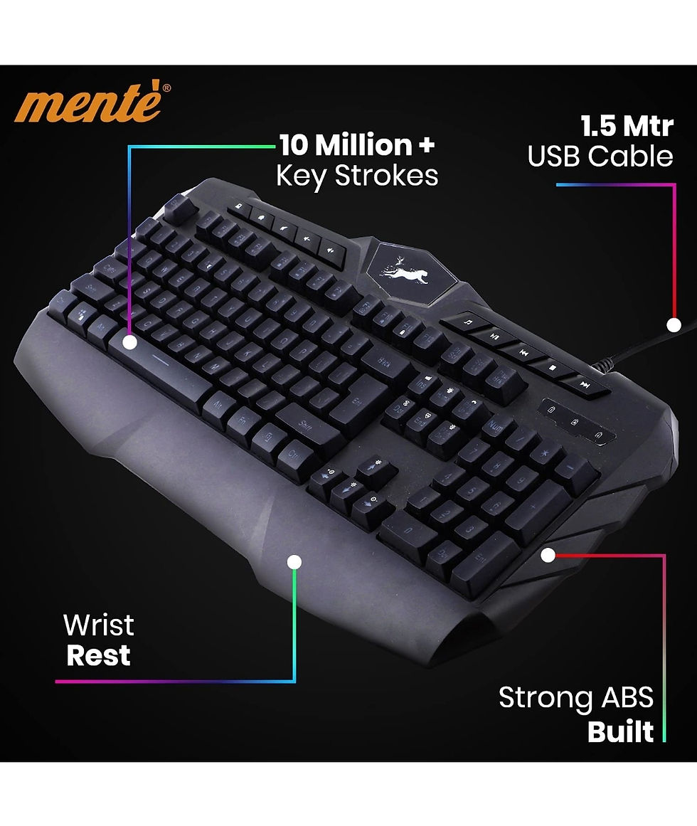 Thumbnail: Mente Gaming Keyboard Ergonomic RGB Colorful LED Backlight Gaming Keyboard 