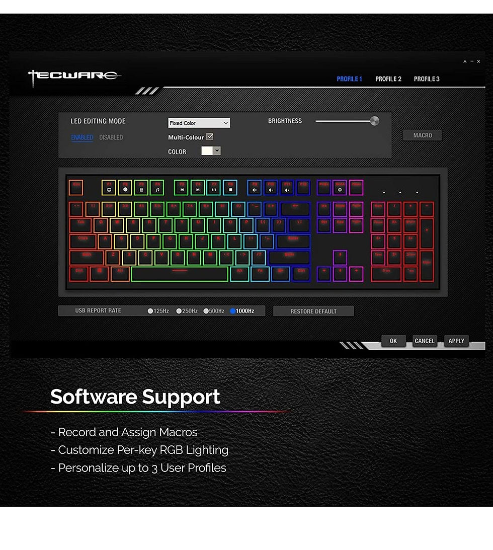 Thumbnail: Tecware Phantom 104 Mechanical Keyboard, RGB LED, Outemu Red Switch

