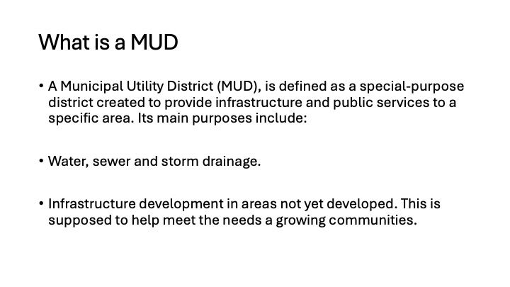 What is a Municipal Utility District