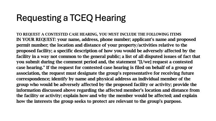 TCEQ hearing requirements