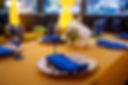 GOLDEN BLUE OUTDOOR TABLE SETTING