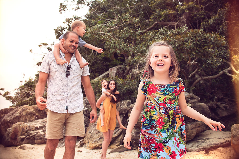 Family photo session on a cloudy day in Sydney, Australia