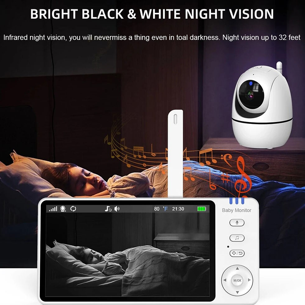 Thumbnail: 5 Inch Video Baby Monitor With 4X Zoom Babyphone Camera Bebe Nanny Monitors Moth
