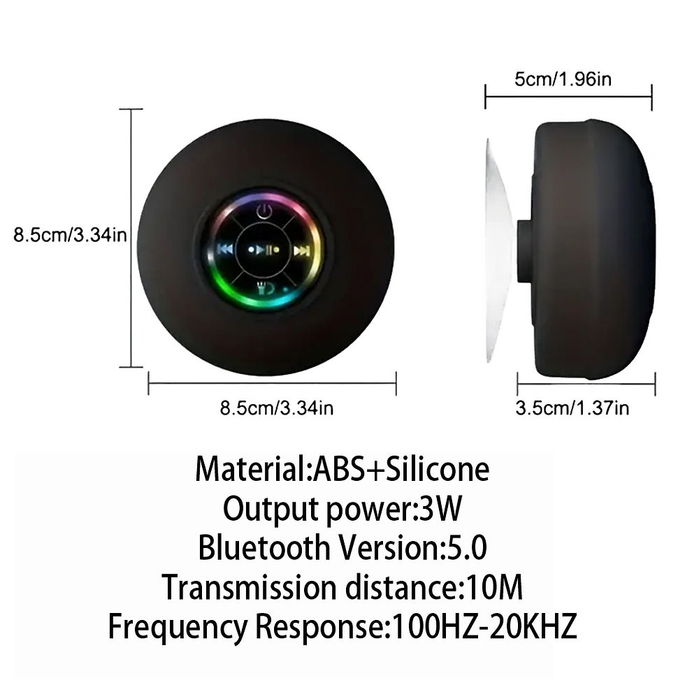 Thumbnail: Portable Wireless Bluetooth Speaker LED Light IPX4 Waterproof Loudspeaker Outdoo