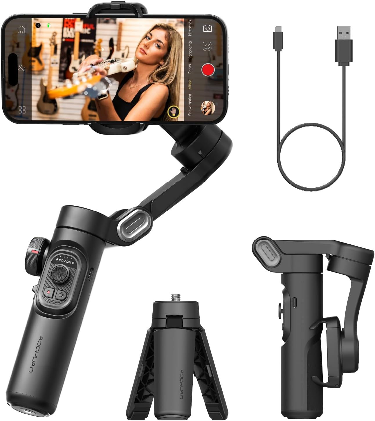 AOCHUAN 3-Axis Handheld Gimbal Stabilizer SmartXE for Smartphone for iPhone Andr