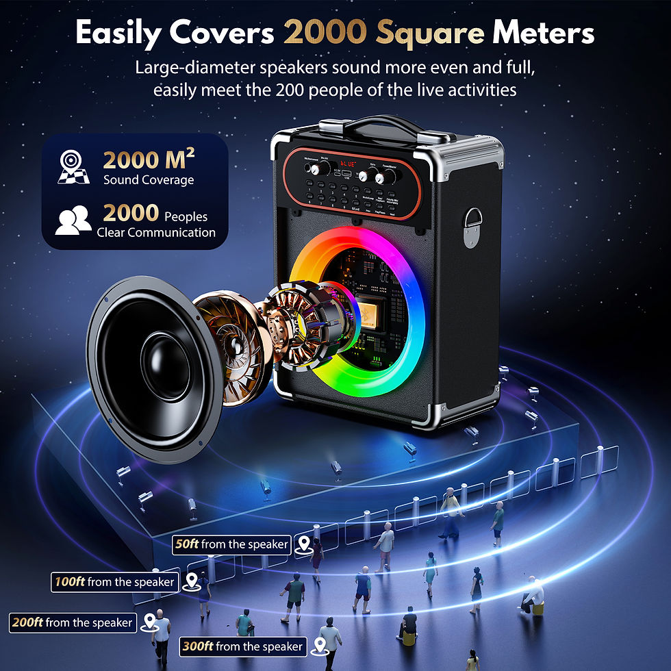 Thumbnail: S68 Kara Ok with 2 Microphones, Portable Bluetooth 5.3 Kara Ok Speaker, Suitable
