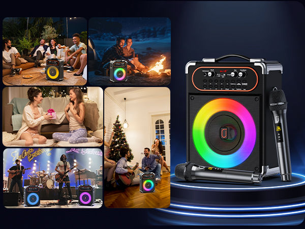 Thumbnail: S68 Kara Ok with 2 Microphones, Portable Bluetooth 5.3 Kara Ok Speaker, Suitable