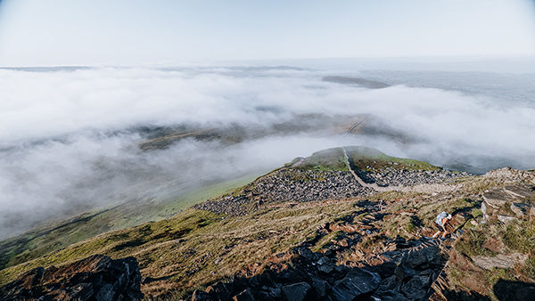 The south face can be tricky descending