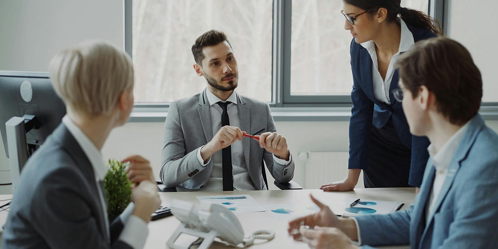Leadership team discussion focused on communication, conflict, and team development.