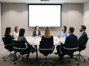 Leader guiding a team through change by asking thoughtful discussion questions in a collaborative workplace setting