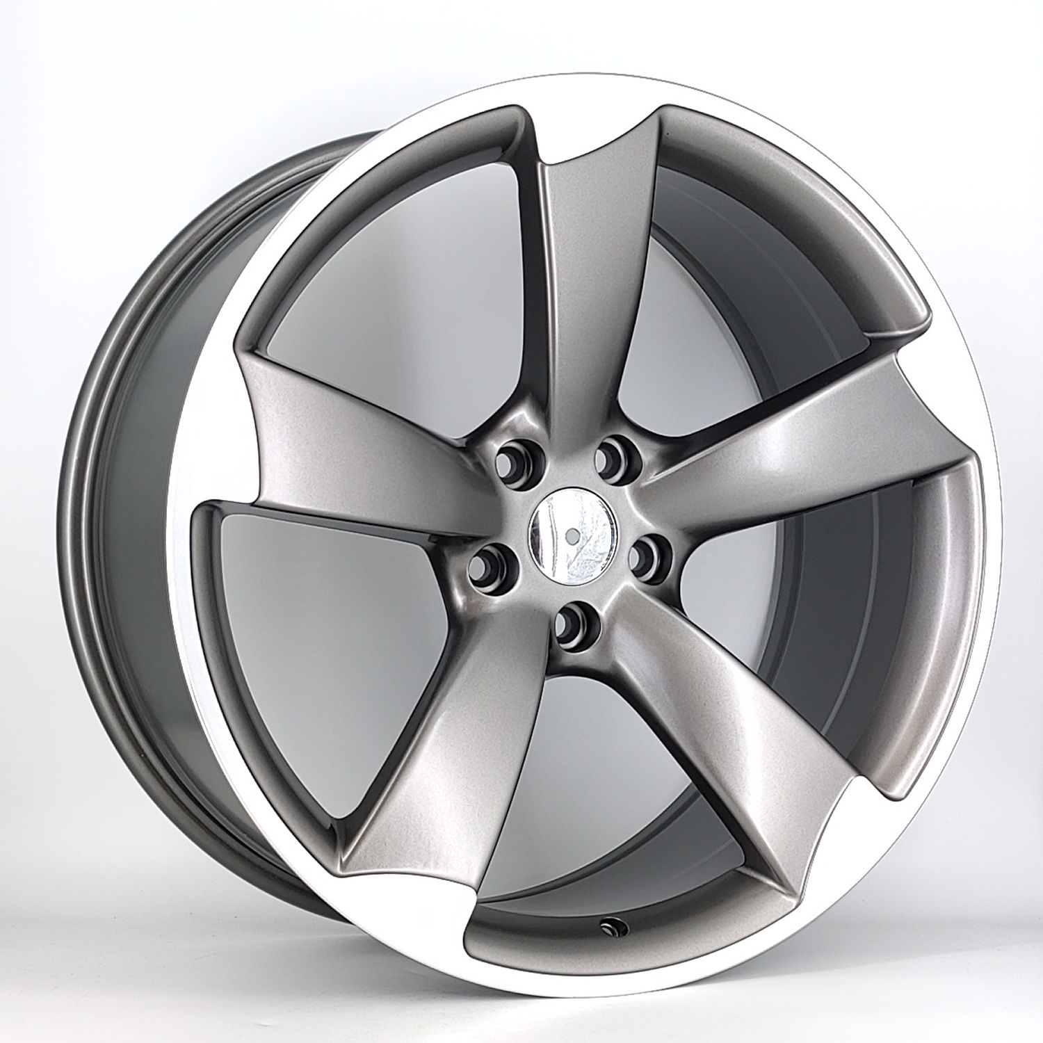 19″ Audi TTRS Old Style Satin Gunmetal Machined (Deep Concave)