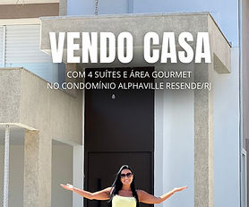 VENDO CASA COM 4 SUÍTES E ÁREA GOURMET NO CONDOMÍNIO ALPHAVILLE RESENDE POR R$1.690.000,00