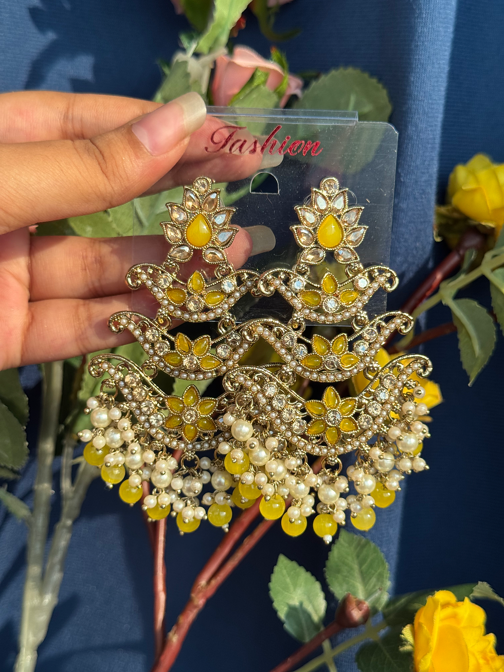 Ragini Premium Earrings - Yellow