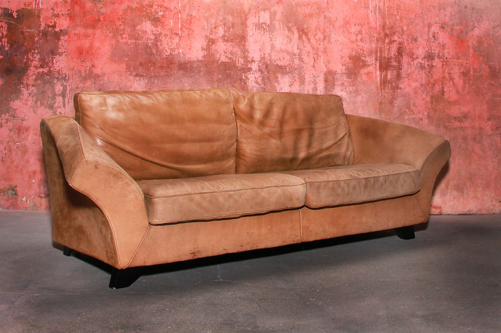 Thumbnail: Brown Thick Roughened Neck-Leather Sofa From Gurian Italy, 80s, Nardo Da Vintage, De Sede sofa, Leather vintage sofa