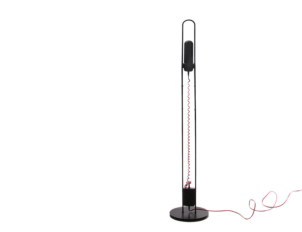 Thumbnail: Adjustable Black Red Floor Lamp, Floor Lamp 80s, Memphis Milano Style Floor Lamp, Vintage design Floor Lamp, NardoDaVintage