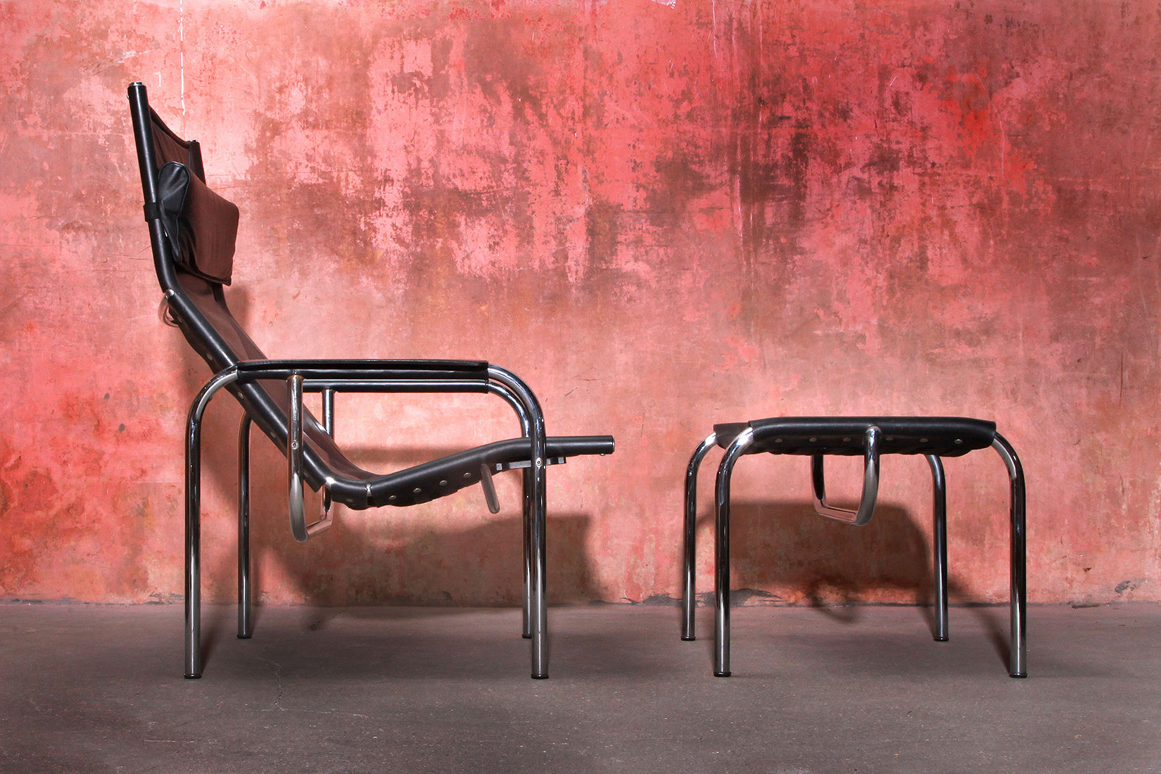 Lounge Armchair And Ottoman By Hans Heichenberger For Strässle Switzerland, 70s, Nardo Da Vintage, Vintage Furniture