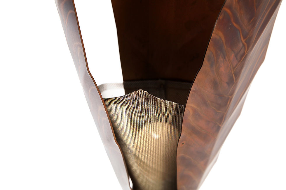 Thumbnail: Lamps by Franco Zavarise for Zava Luce Italy, Brutalist Table Lamps, Cooper Brass Lamp, Iron Lamps, Handmade Lamps