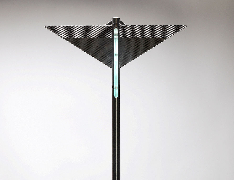 Thumbnail: Perforated Metal Italian Glass Floor Lamp, 80s Lamp, Floor Lamp Minimalistisch, Nardo Da Vintage, Vintage Furniture