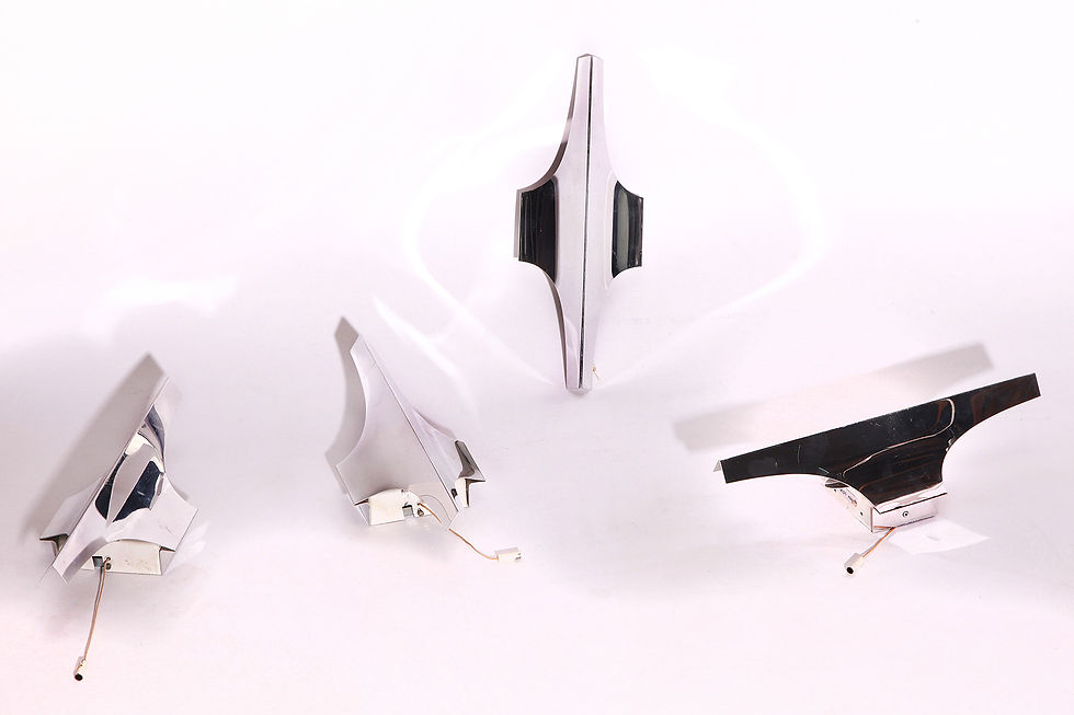 Thumbnail: Rare Vintage Doria Aluminium Sculpture Wall Sconce Lamps, 70s