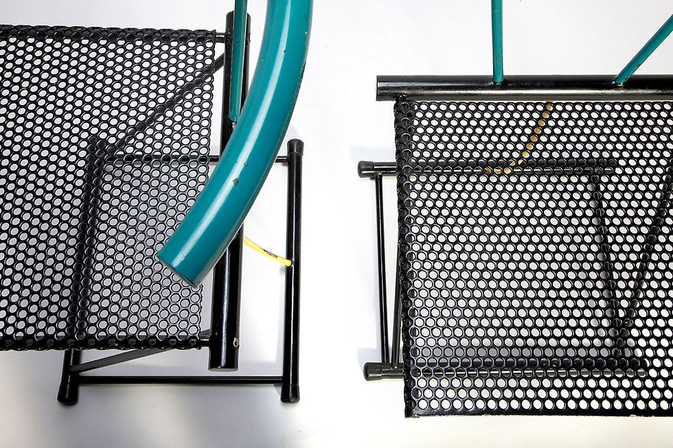 Thumbnail: Memphis Milano Style Metal Chairs, Memphis Milano Furniture, NardoDaVintage. Metal Chairs, Vintage Metal Chair, Mid Century